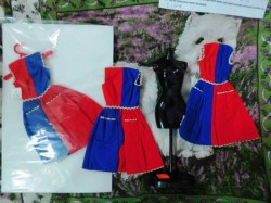 943 1963-64 FANCY FREE BLUE AND RED BARBIE MIDGE DRESS